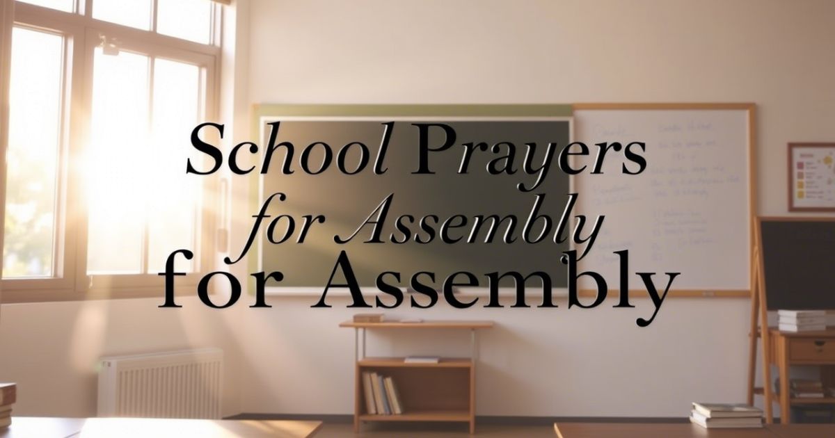 School Prayers for Assembly; Morning Blessings to Start the Day